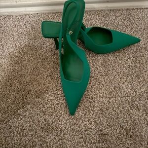 Zara Vibrant Green Pointed Heels